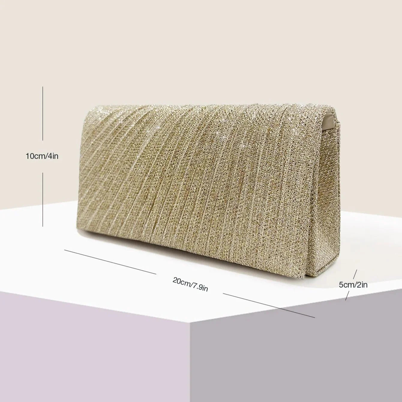 Glam Silver Evening Clutch